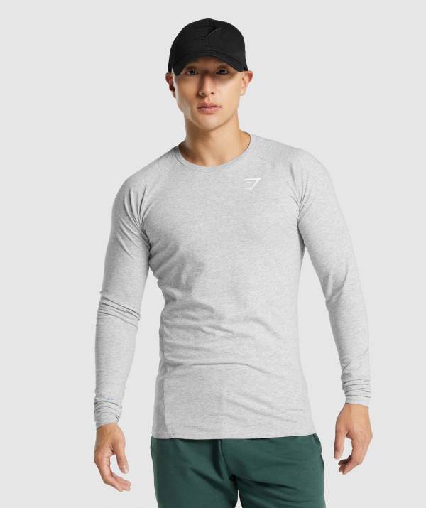Panske Mikiny Gymshark Critical 2.0 Long Sleeve Svetlo Siva | UJ4867290